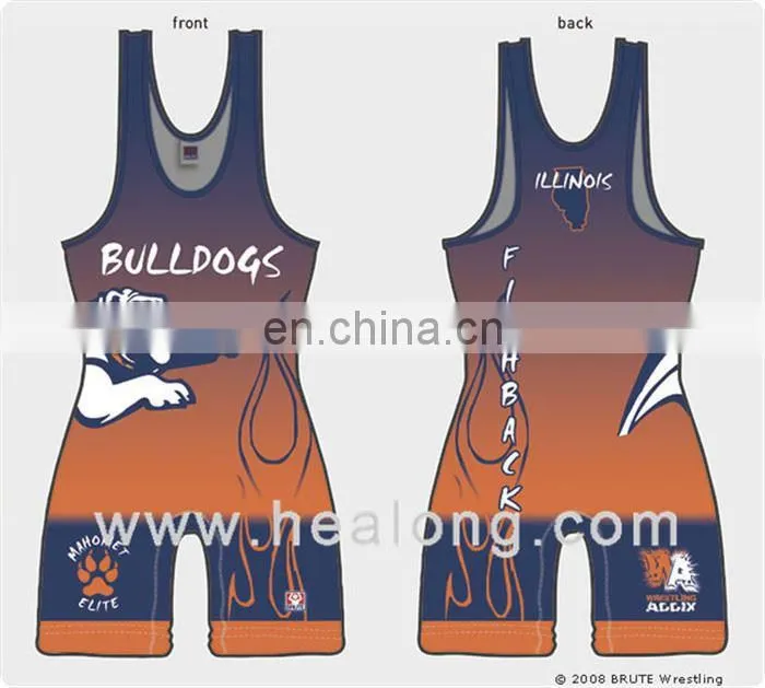 Healong Sublimation Sexy Wrestling Singlets Women 65 Cotton 35 Polyester