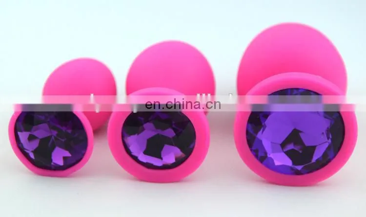 2015 hot selling pink color silicone anal butt plug, sex butt plug toys