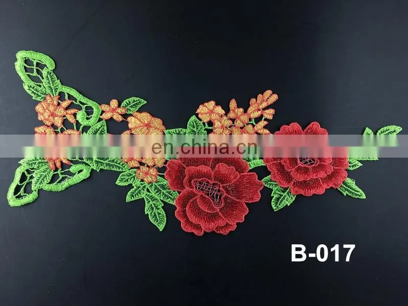 B-018 colorful collar tshirt design simple lace saree blouse back neck designs embroidery neck lace