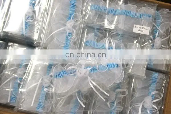 A-R8 Embroidery wedding bridal organza garter