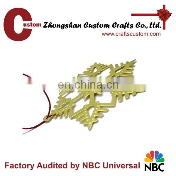 custom metal gold snowflake wholesale christmas ornament suppliers