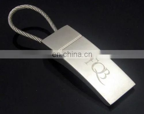 Matte Silver Heart Shape Wire Rope Metal Key Ring/Key Chain/Key Holder