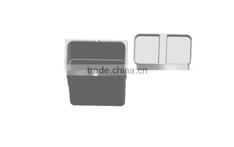 17L plastic trash can with lid and handle, waste bin, garbage can