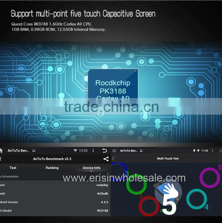 Erisin ES2027A 7" 2 Din Car DVD with Android Can-bus for A3 RNSE-PU