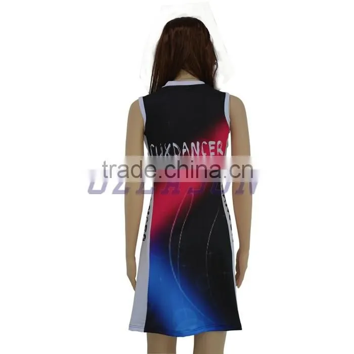 Fashion women custom sublimation netball uniforms/cheerleading uniform