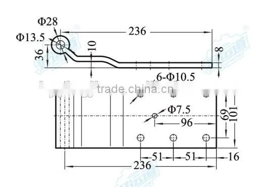 01184 Trailer zinc plated custom fabrication of door Hinge