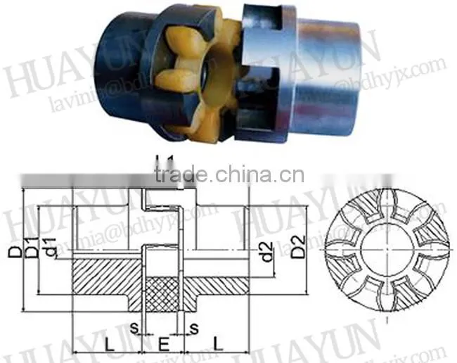 Elastic ML plum shape gear motor flexible couplings for shaft connection