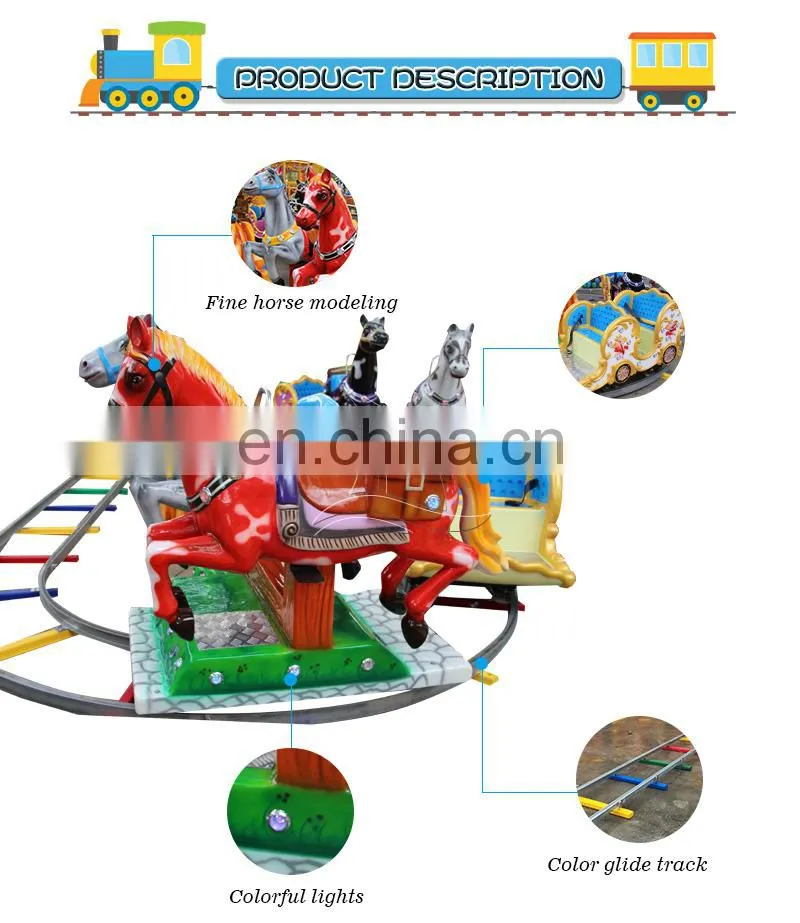 China suppliers fairground amusement park playground equipment small horses train rides for sale