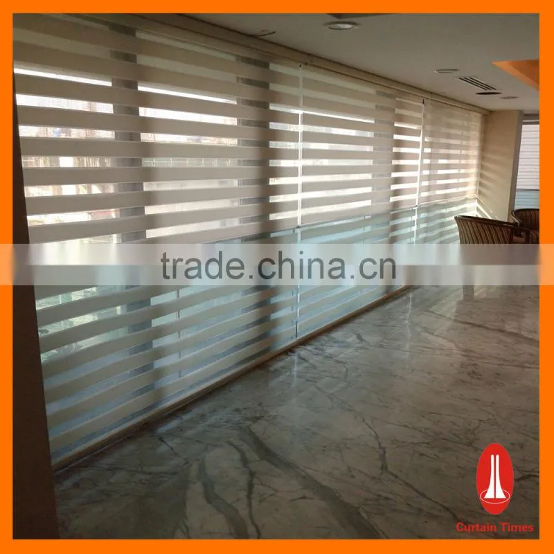 Hotel Motorized Shower Curtain with Pure Color Zebra Blind Fabric