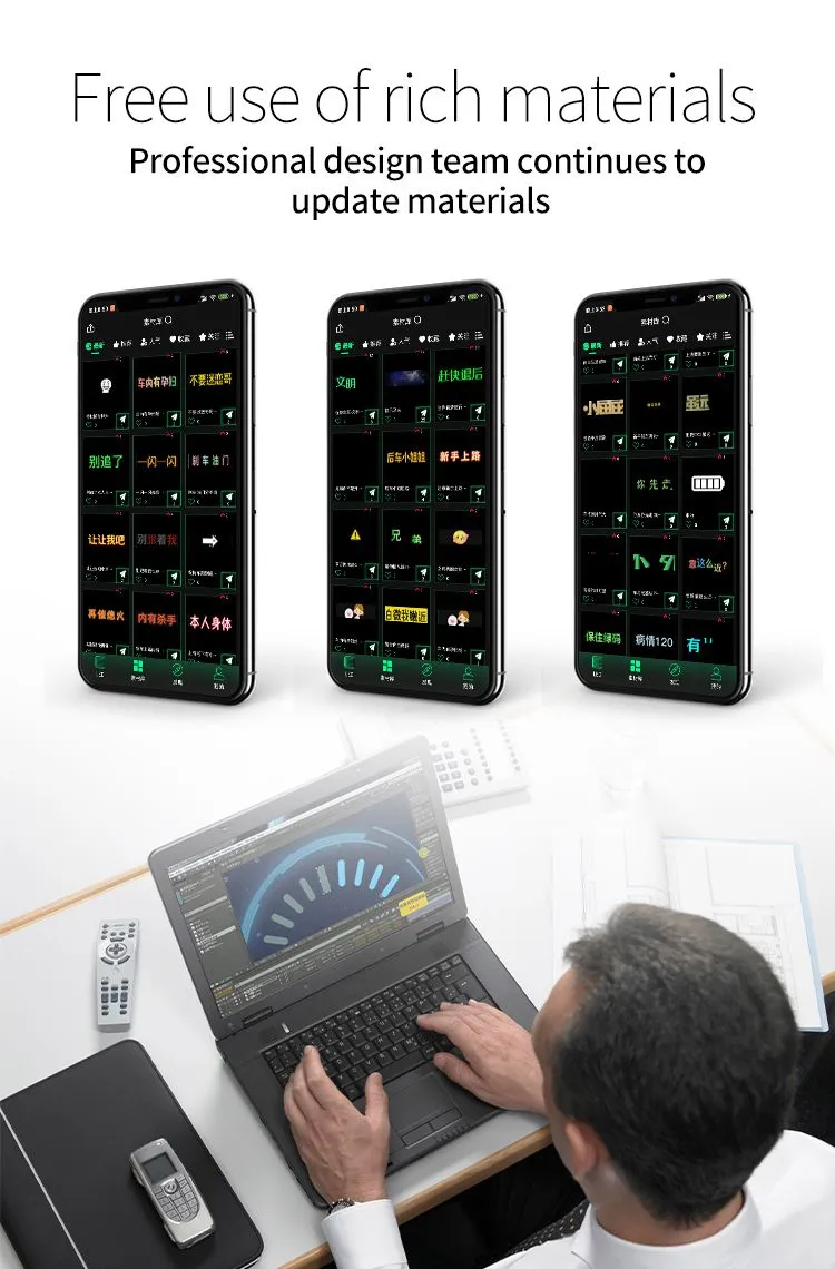 USB Scrolling Message IP65 LED Matrix Panel Light Digital Display Advertising Screen App-Controlled LED Car Sign Board