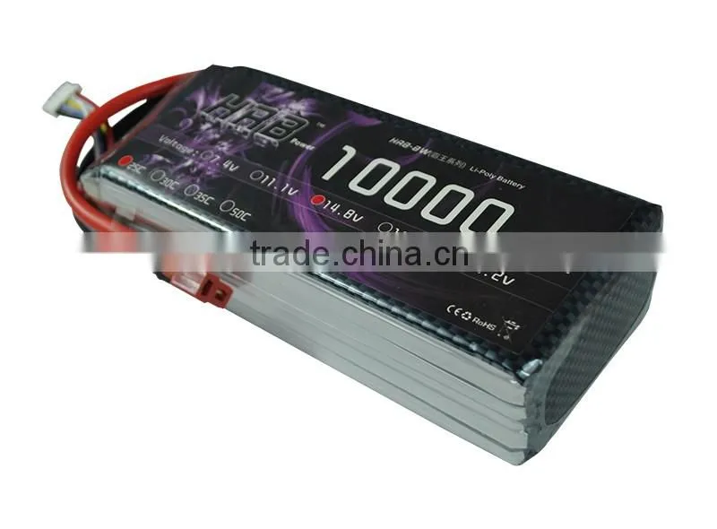 HRB 4S 14.8V 10000mah 25C rechargable battery lipo for RC Helicopter Car Pack