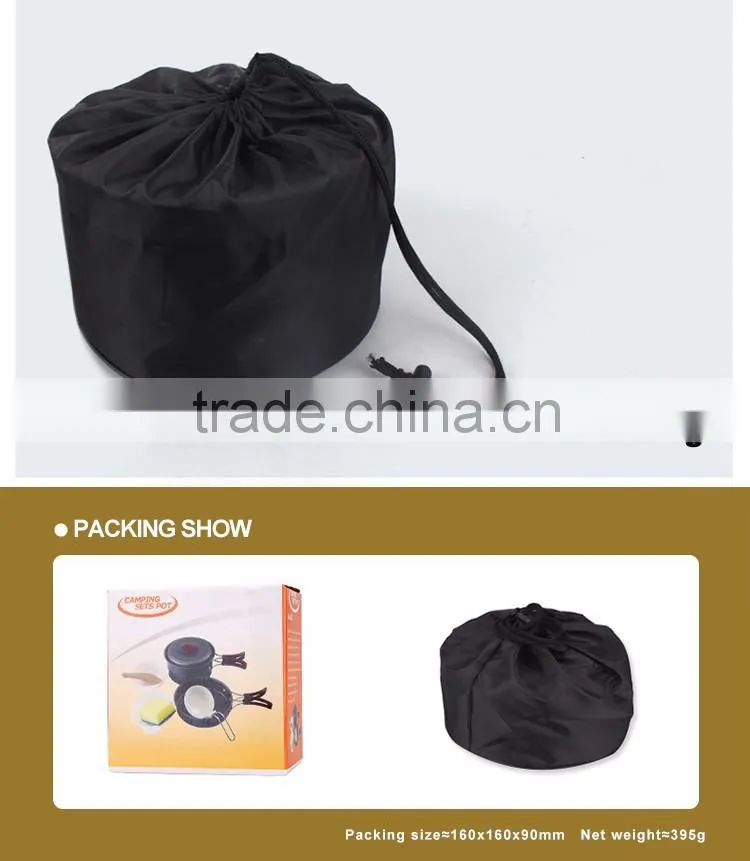 10pcs Lightweight Outdoor Camping Hiking Cookware Backpacking Cooking Picnic Bowl Pot Pan Set
