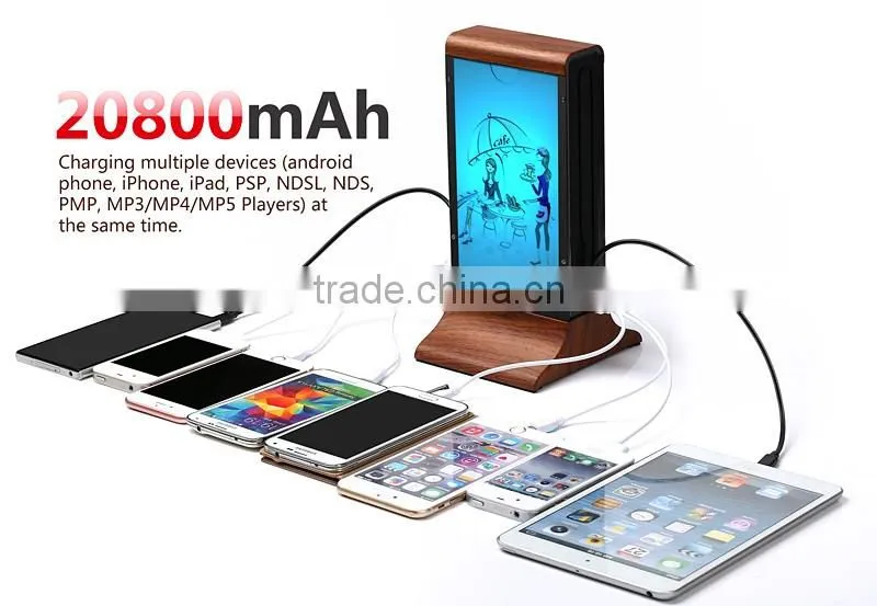 Restaurant or coffee shop menu 50000mah power bank with LED light