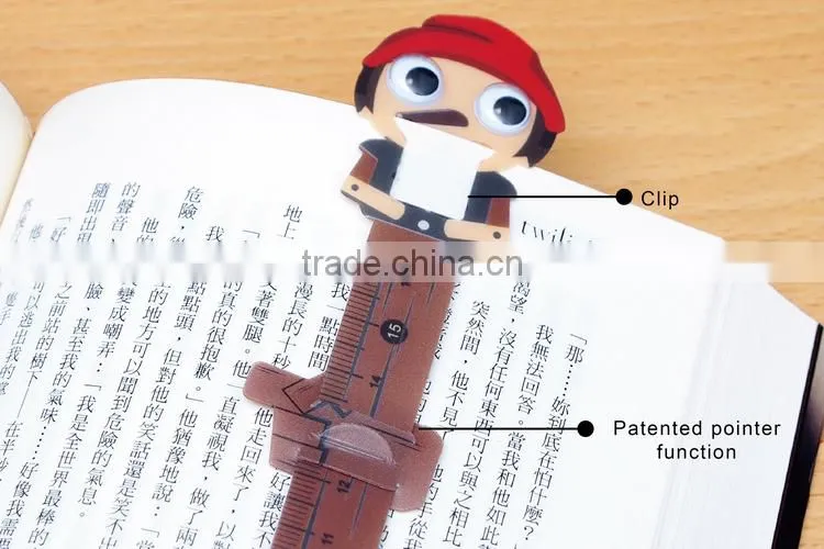 Cartoon cute design clip attractive fancy plastic custom gift souvenir bookmark