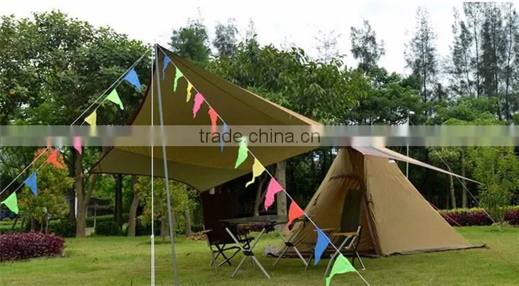 Camper Trailers Indian Double Pole Camping Layer 3 4 Person Rainproof Double Bell Tent