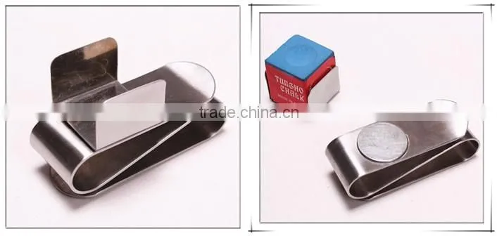 Billiards metal cue chalk holder