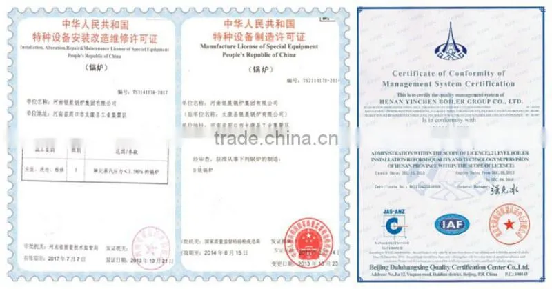 YLW industrial chain grate stoker water tube coal fired thermal oil boiler
