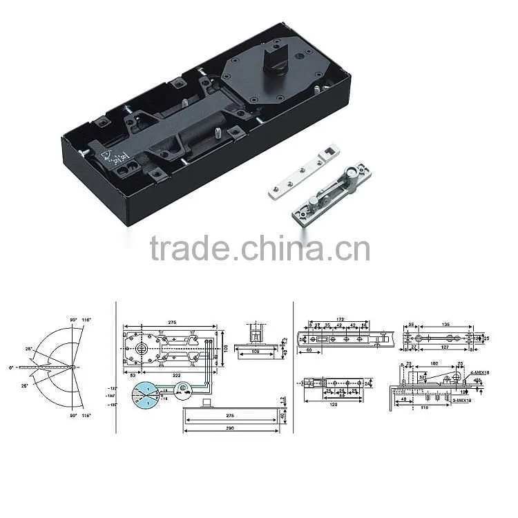 thin and beautiful floor hinge for 100kg glass door