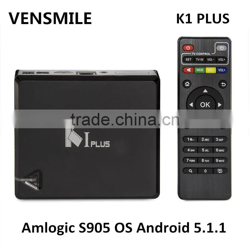 Vensmile s905 amlogic 4k google android 5.1 smart tv box K1 PLUS amlogic s905 quad core tv box Android 5.1.1s905 amlogic 4k