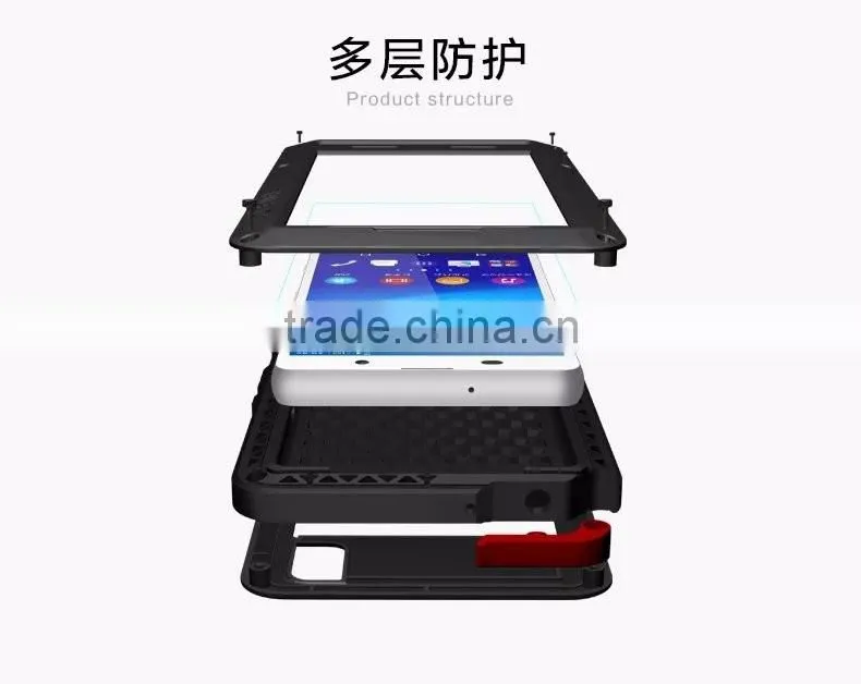 Original Love Mei Waterproof Case For Sony Xperia m5 Shockproof Metal Powerful Gorilla Glass Hybrid Phone Cover Case TB-0151