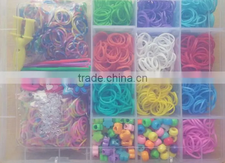 wow! Bulk AAA Quality Ecofriendly Multi Color Rubber Loom Bands Kit for children diy bracelet jewelery