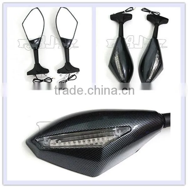 BJ-RM-016A Super bright integrated LED turn signal with arrow style motorcycle side mirror