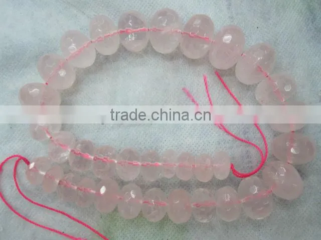 Madagascar Rose Quartz faceted rondelle