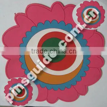 Customized logo flower shape plastic cup coaster