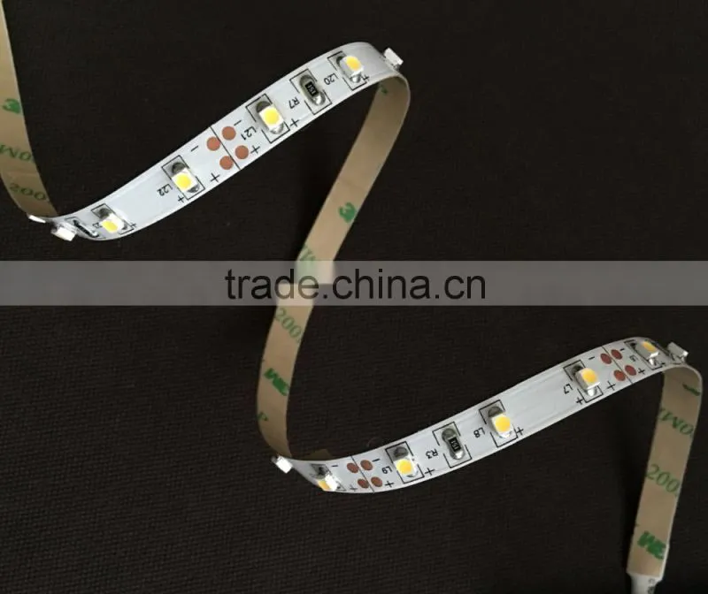 DC 12V/24V SMD 3528 60LEDs/M 4.8 watt per meter white PCB with CE/RoHS/LVD 3528 led strip
