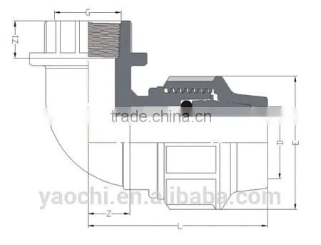Made in china pp fitting 90 deg female thread elbow