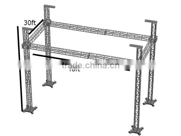 4 pillar 40 by 30ft stage aluminum deco truss