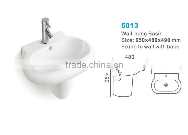 Half Pedestal Wall Hung Ceramic Basin