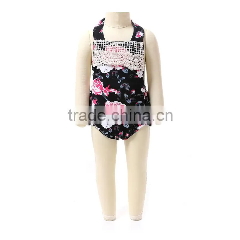 New Design Summer White Star Blue Style Sleeveless Cute Cotton Fancy Baby Girl Rompers