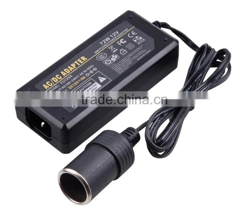 Car Cigarette Lighter 12V DC 6A ac dc adapter power adapter