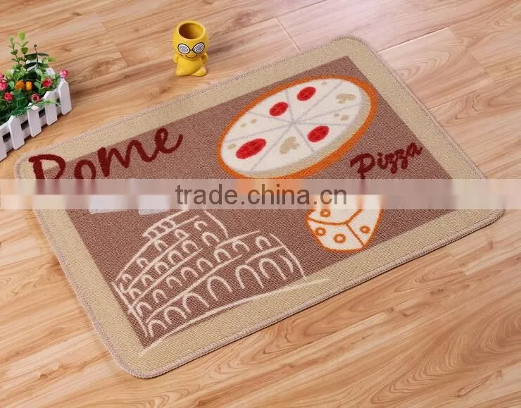 The New Design Coffee Cooking Theme Loop Pile Polyester Printing 40*60cm Kitchen Door Floor Mat Rug Carpet