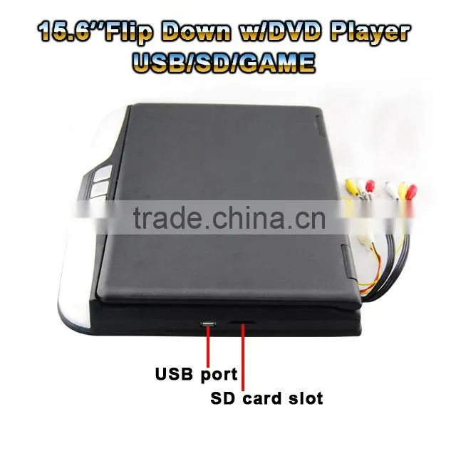 15.6 Inch TFT LCD Roof Mount Monitor With DVD Player Built-in IR For Wireless Headphone