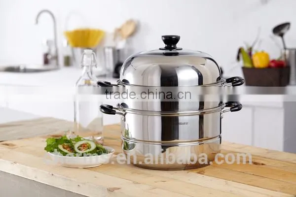 Arc shape steamer pots with capsuled bottom