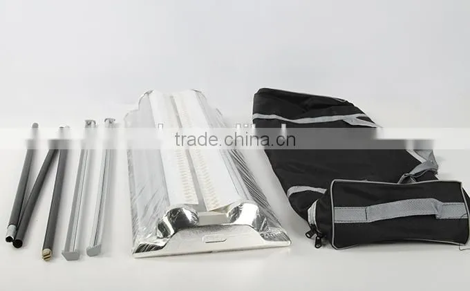 wide base double side roll up stand