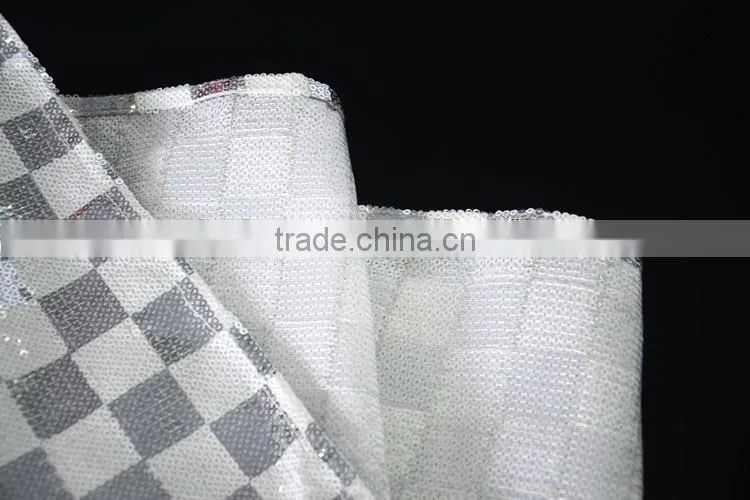 Plaid sequin embroidery wedding table runner wholesale