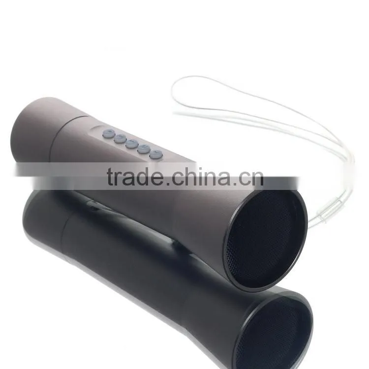 2016 New power bank speaker with flashlight, FM radio, Alarm support USB, TF card