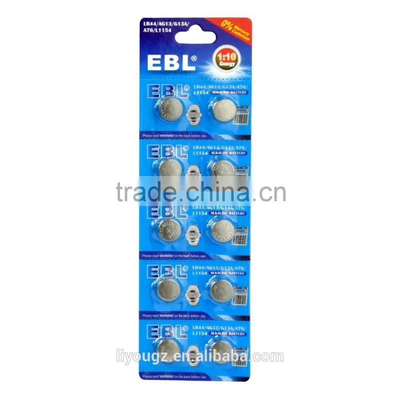 10 pcs SR44 LR44 303 357 G13 A76 L1154 AG13 1.5V Button Cell Alkaline Battery