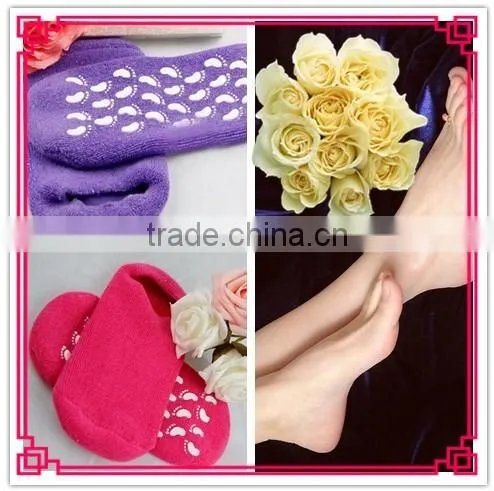 colorful essential oil foot nourishing gel socks gel spa socks for dry foot kin care