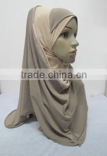 H287 new style two tone hoody shawl,fashion muslim hijab