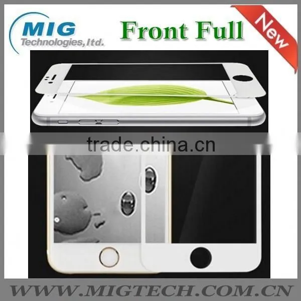 Colorful with white print round edge full screen tempered glass screen protectors film for iphone 6s/ 6s plus 4.7" & 5.5" inch