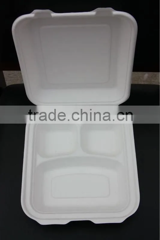 FDA biodegradable eco-friendly disposable food container,food tray,3 compartment food box