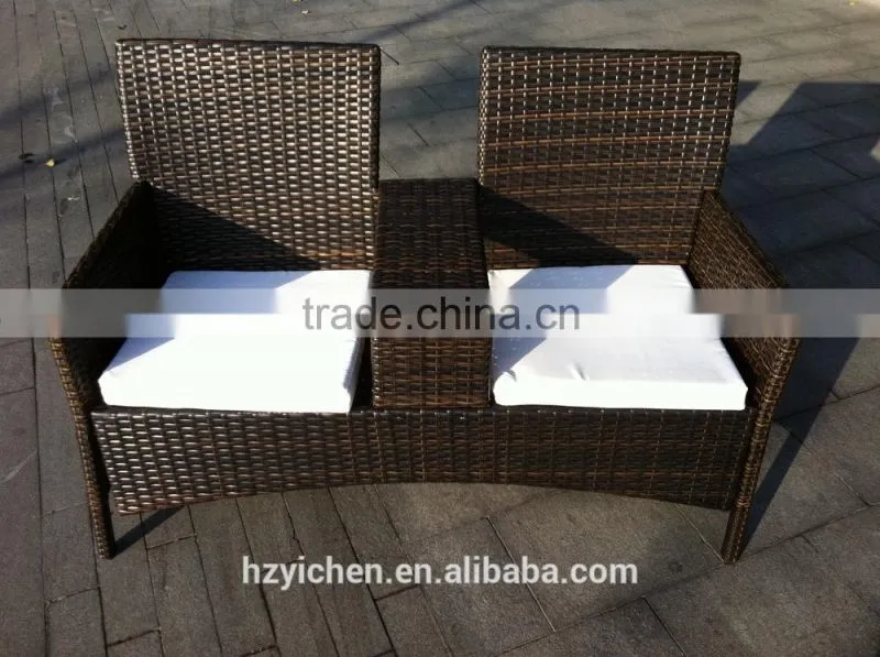 KD rattan 2 person sofa/ 2 seat rattan bench