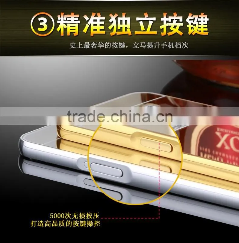 Mobile Phone Aluminum Bumper Mirror Back Cover Case For Samsung Galaxy A3
