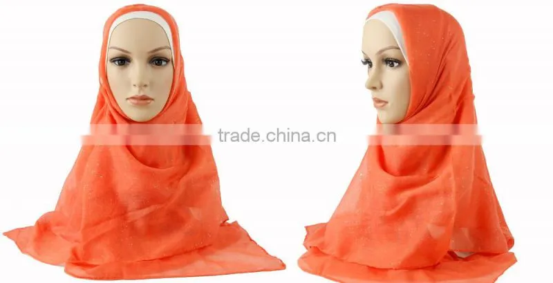 Fashion glittery muslim scarf hijab Muslim scarf