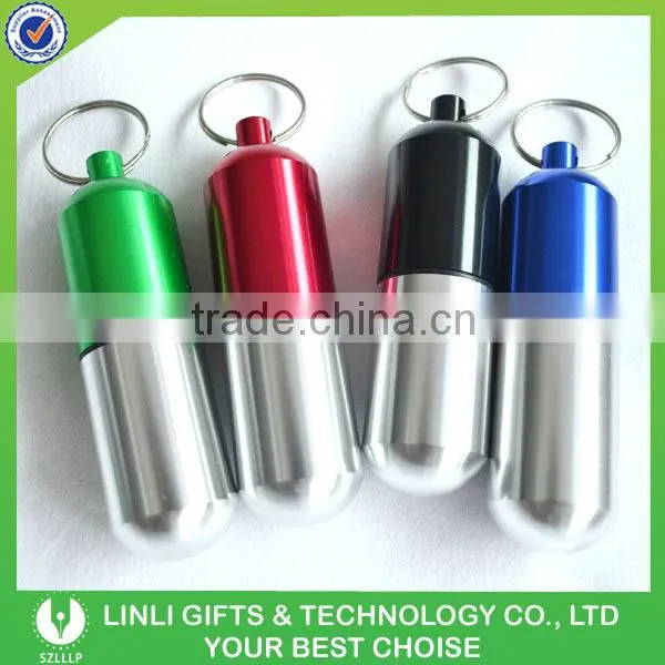 Oem Logo Promotional Gift Metal Pill Box Keyring