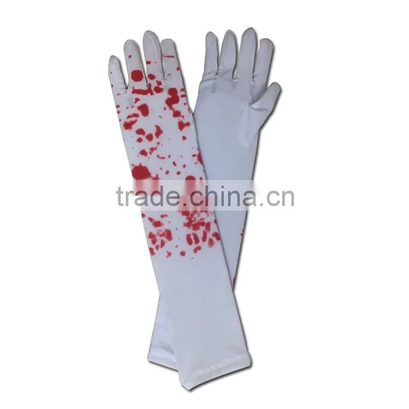 white halloween costume long arm gloves LG-027